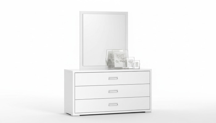 Conjunto de cómoda espejo diseñador lujo consola muebles madera armario blanco