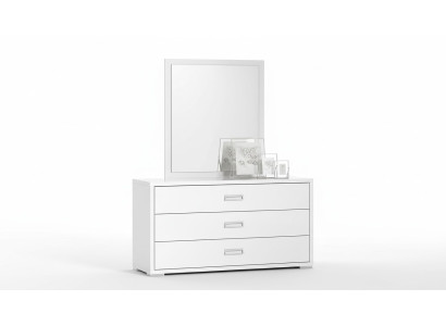 Conjunto de cómoda espejo diseñador lujo consola muebles madera armario blanco