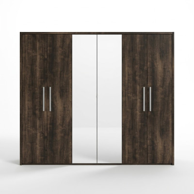 xxl armario con 6 puertas móviles diseño madera lujo espejo nuevo