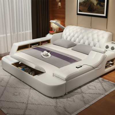 Diseño Cama multifunción XXL Grandes camas Cuero Hotel Tapizado 150x200cm