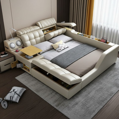 Cama doble tapizada dormitorio 180x200cm cama multifuncional camas