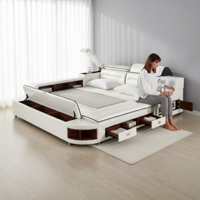 Cama multifunción doble camas hotel xxl grande camas acolchadas USB sonido