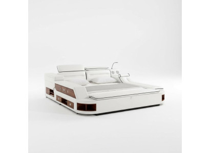 Diseño de cama de cuero con doble estante, camilla de masaje multifuncional para hoteles.