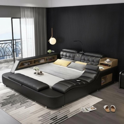 Cama doble dormitorio cama tapizada 180x200cm cama multifuncional camas