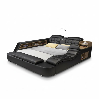 Cama doble dormitorio cama tapizada 180x200cm cama multifuncional camas