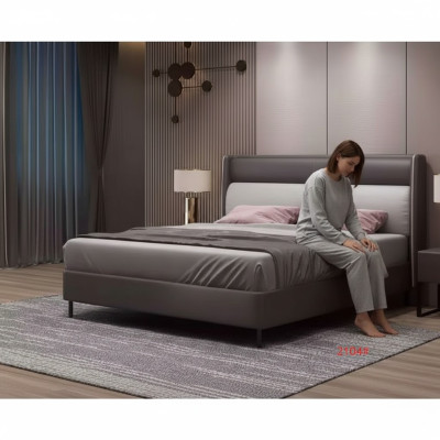 Diseño de cama doble de hotel de madera Dubai de 180 x 200 cm.