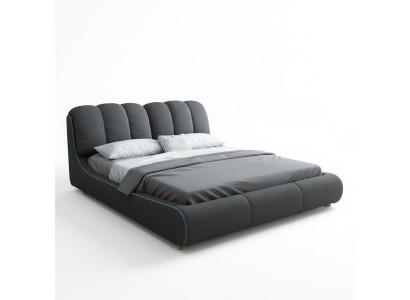 Diseño de cama de madera moderna 180x200 para dormitorio matrimonial de lujo en hotel.