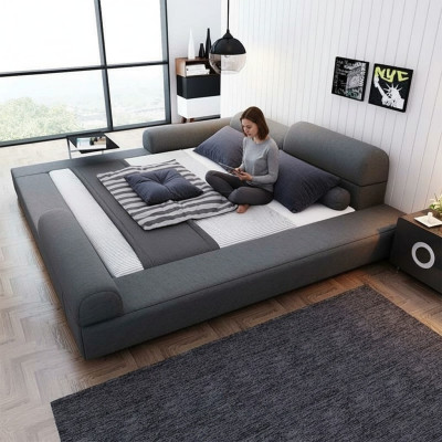Dormitorio lujoso cama de madera 180x200cm Lujo cama Nueva camas dobles