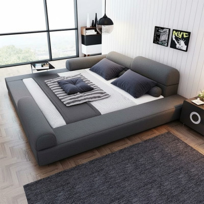 Dormitorio lujoso cama de madera 180x200cm Lujo cama Nueva camas dobles