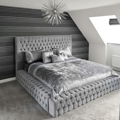 Doble camas matrimonial dormitorio cuero hotel nuevo cama tapizado diseño lujo metal