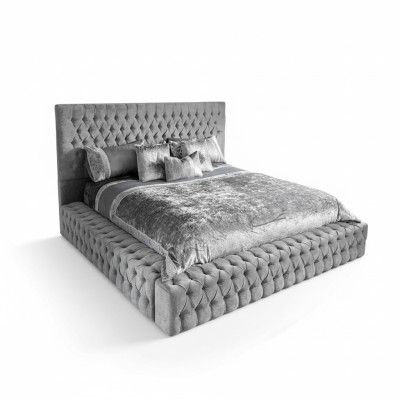 Doble camas matrimonial dormitorio cuero hotel nuevo cama tapizado diseño lujo metal