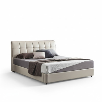 Camas de diseño Cama doble Cama matrimonial 180x200cm Cama de cuero Lámpara Cama tapizada