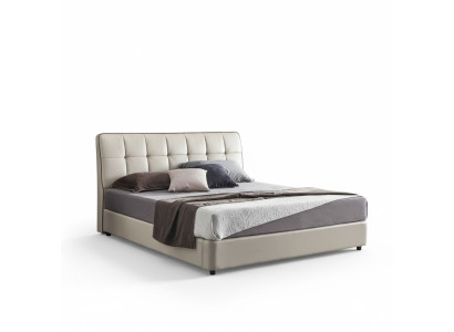 Camas de diseño Cama doble Cama matrimonial 180x200cm Cama de cuero Lámpara Cama tapizada