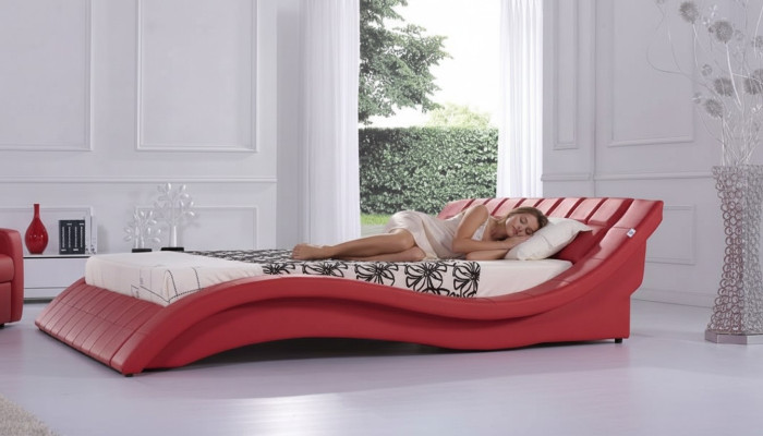 Doble Cama Matrimonial Camas XXL Cuero Estructura Nueva Cama de Matrimonio Diseñador Acolchado
