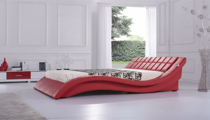Doble Cama Matrimonial Camas XXL Cuero Estructura Nueva Cama de Matrimonio Diseñador Acolchado