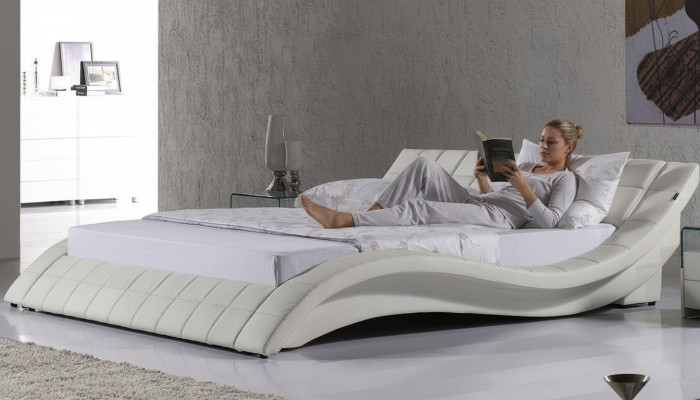 Camas Matrimoniales de 180x200 cm Habitación de dormir Cama de cuero doble Diseño tapizado