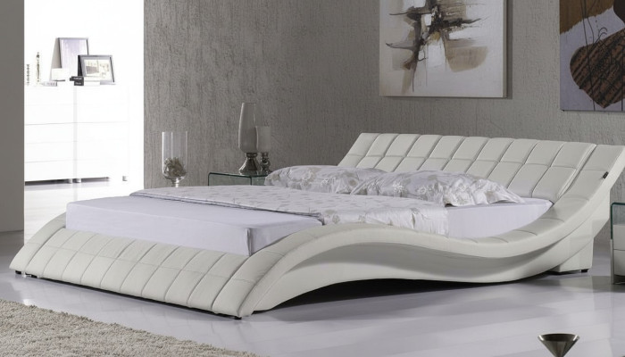 Camas Matrimoniales de 180x200 cm Habitación de dormir Cama de cuero doble Diseño tapizado