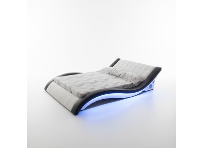 Diseño de cama de lujo Camas digitales USB Muebles de dormitorio de cuero Doble