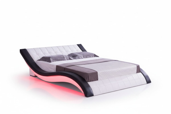 Diseño de cama digital con sonido USB, muebles de dormitorio de lujo de cuero.