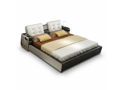 Sistema de música para camas USB, camas multifunción de lujo muebles dormitorio.