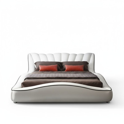 Lujo habitación doble camas de madera textil 180x200 cama clásica.