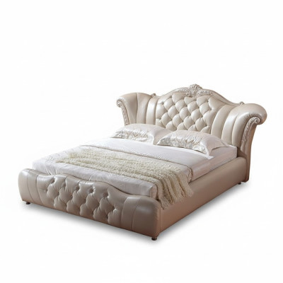 Diseño de cama Chesterfield en textil de terciopelo acolchado para hoteles.