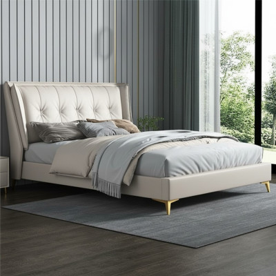 Camas de cuero de lujo de hotel ropa de cama de diseñador en Italia muebles de dormitorio.