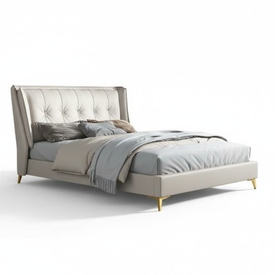 Camas de cuero de lujo de hotel ropa de cama de diseñador en Italia muebles de dormitorio.