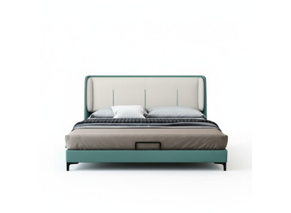 Camas Textil Hotel Lujo Tela Acolchada Asiento Italia Diseñador Cama Dormitorio