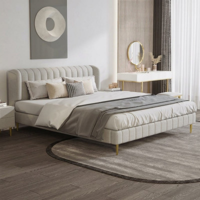 Camas Habitación doble de lujo Cama Chesterfield de diseñador Cuero Hotel
