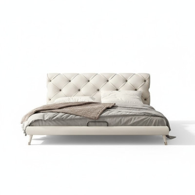Camas de 180x200 cm Textil Dormitorio Tela Cama Diseño Chesterfield Lujo