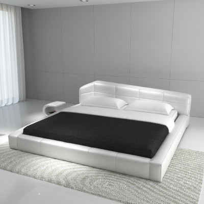 Moderno hotel estructura habitación sueño cama de diseño de lujo de cuero doble