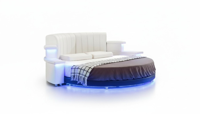 Cama redonda Muebles Modernos de Lujo Marco de cama de 200x200 Redondo