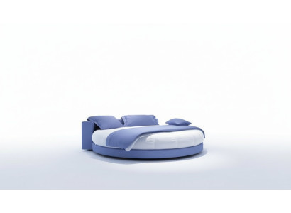 Cama redonda de cuero de lujo 200x200, camas redondas acolchadas de tela redonda de hotel.