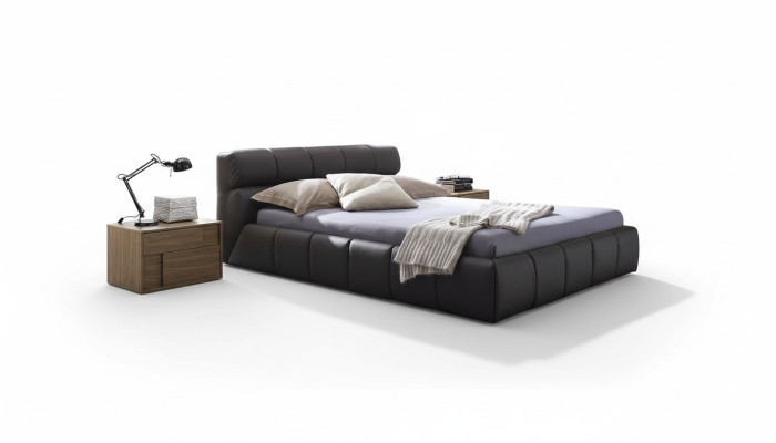 Camas Dormir Habitación Cuero 180x200cm Nuevo Cama Tapizar Diseño Lujo