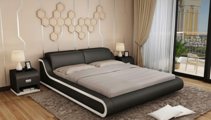 Diseño de dormitorio 180x200 Nuevos muebles de lujo modernos Camas Acolchadas