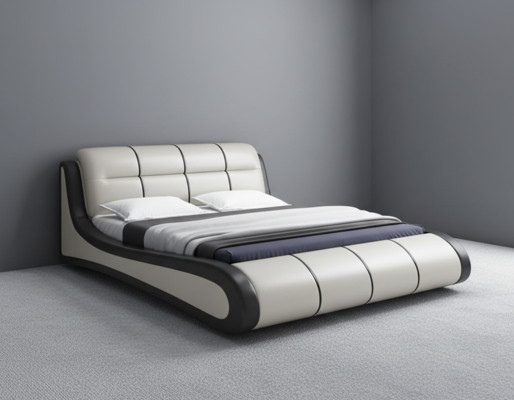 Lujo camas tapizadas textiles dobles Nuevos diseño de dormitorio cama de cuero
