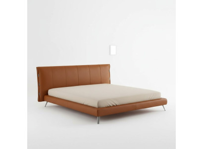 Camas dobles acolchadas de diseño de metal de lujo para dormitorio italiano.