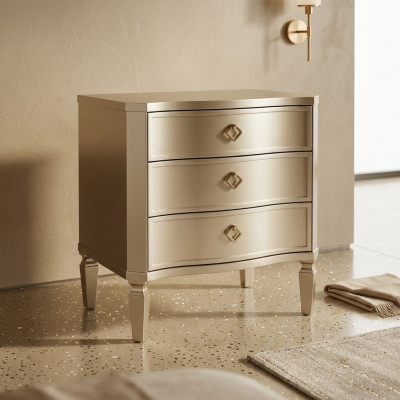 Dormitorio auxiliar Metálico Mesas de consola brillante Diseño Mesa de noche Consola