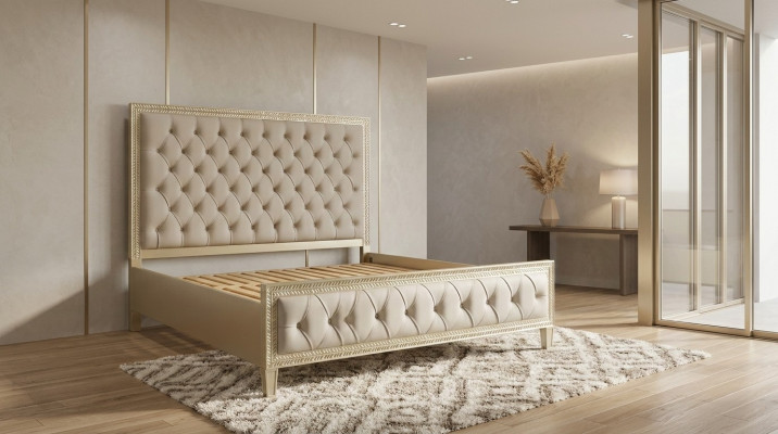 Camas Lujo Cama Hotel Royal Muebles Tela Diseño Mobiliario Cama tapizada Marco