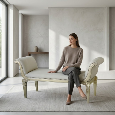 Taburete Banco acolchado Banco Banco de asiento Banco Möbel Banco de asiento Muebles Banco de cuero Banco de madera Muebles Nuevo