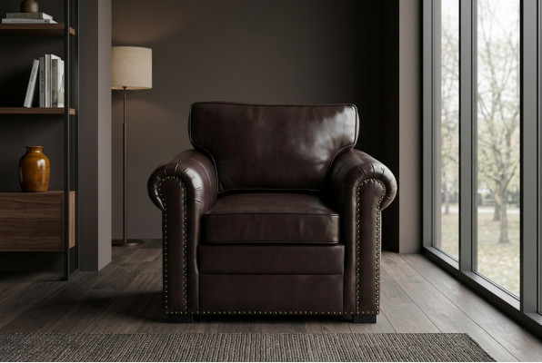 Diseño de sillón de cuero de lujo, sofá de televisión individual, sofá relax, salón acolchado nuevo.