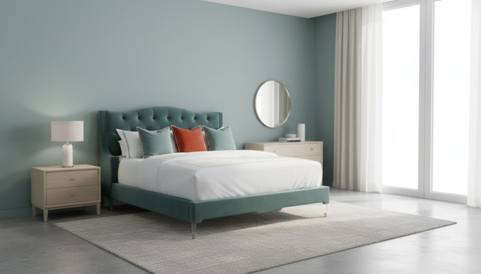 Camas Chesterfield habitación de dormir cama de cuero diseño de lujo doble hotel.
