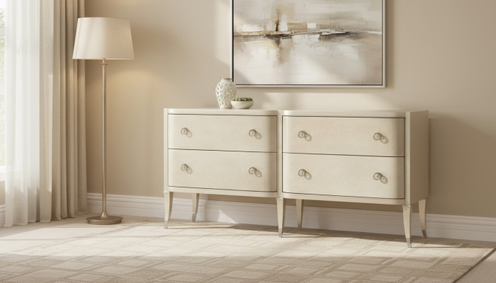 Cómoda moderna de lujo design italiano Muebles tapizados de madera Consola Sideboard Low