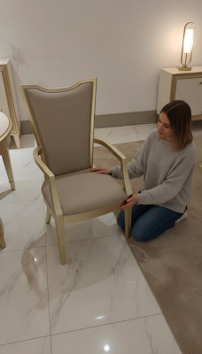 Lujo Sillón Silla Madera Muebles Decoración Hotel Sillas Nuevas Comedor