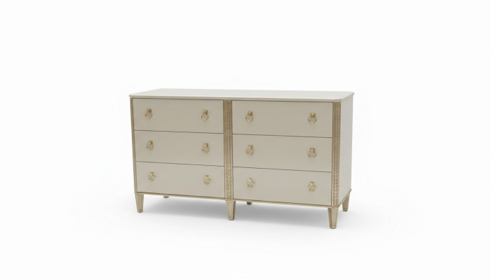 Cómoda de 160 cm, muebles de dormitorio de madera con patas multifuncionales y modernas.