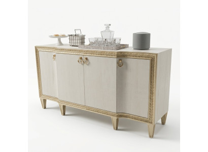 Cómoda, armario de lujo, mesa lateral baja, diseño de madera noble, consola, armario, cómoda.