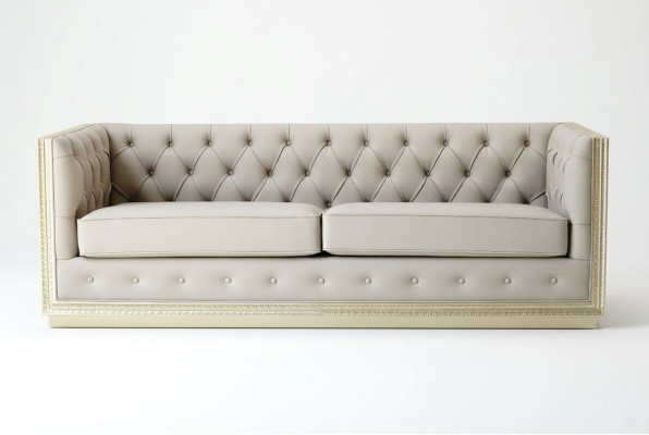 Chesterfield sofás de sala de estar equipados con tapicería de sofá de 3 plazas de 220 cm de longitud de origen italiano.