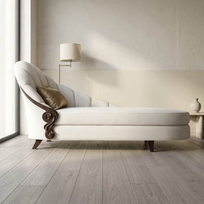 Chaise longue elegante cama Muebles italianos de madera italiana.
