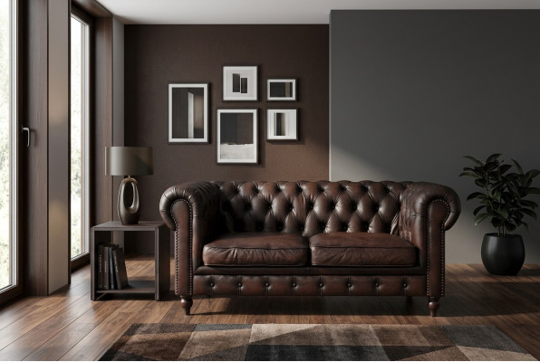 Sofá Chesterfield de 2 plazas Set Sofás de diseño Sofás tapizados Sofá de lujo Muebles